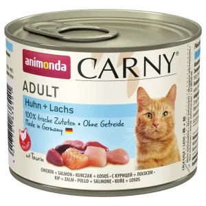Sparpaket 24 x 200 g Animonda Carny Adult Huhn + Lachs Katzen Nassfutter Beliebt